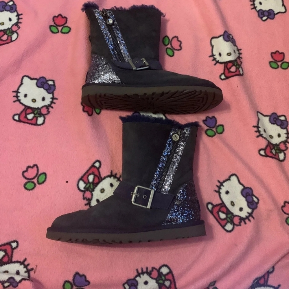 Womens Blaise Glitter Ugg Boots Navy 6 Cute!